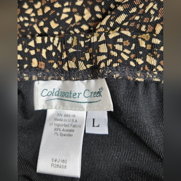 Coldwater Creek L Slinky Stretch Knit Pants Elastic Pull On Waist Animal Print - Picture 4 of 4